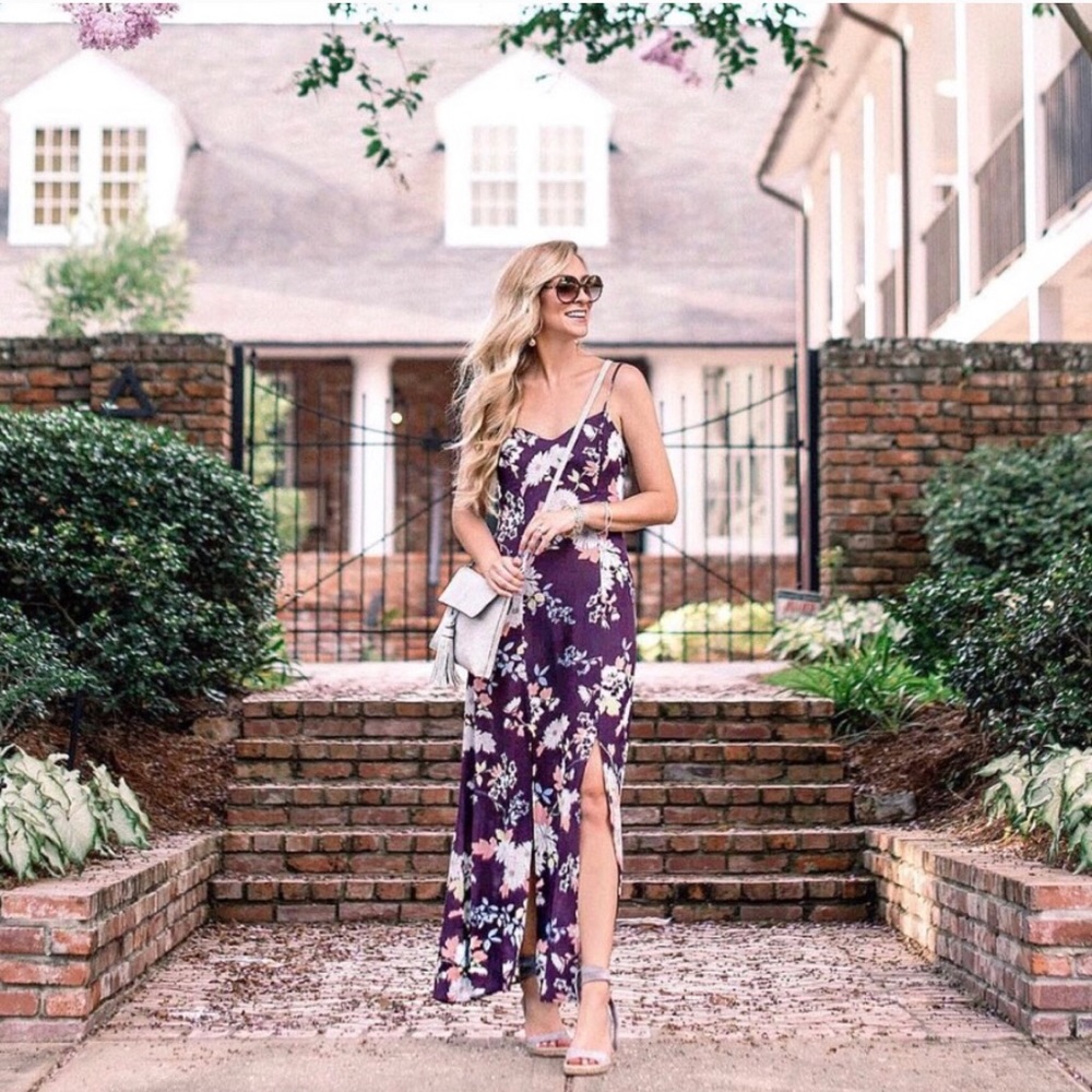 Purple floral dress